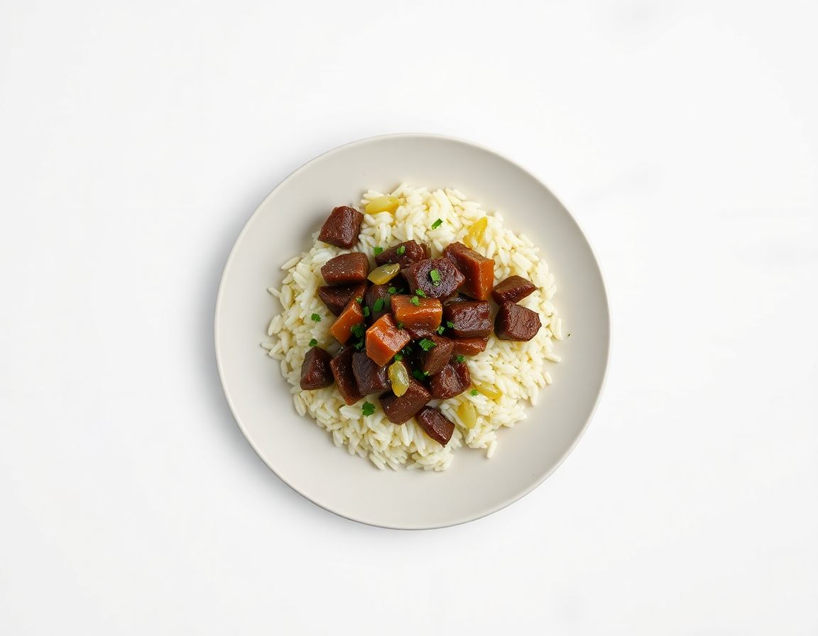 Говядина с рисом и капустой