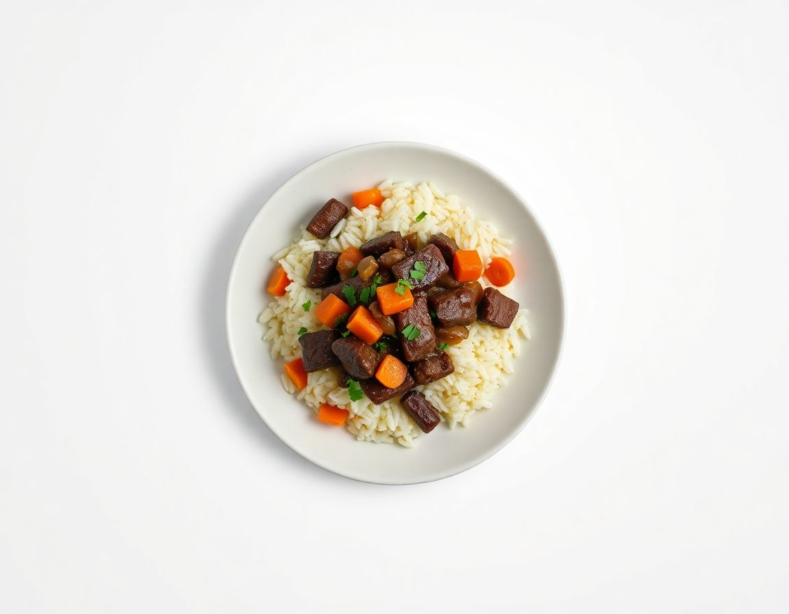 Говядина с рисом и овощами