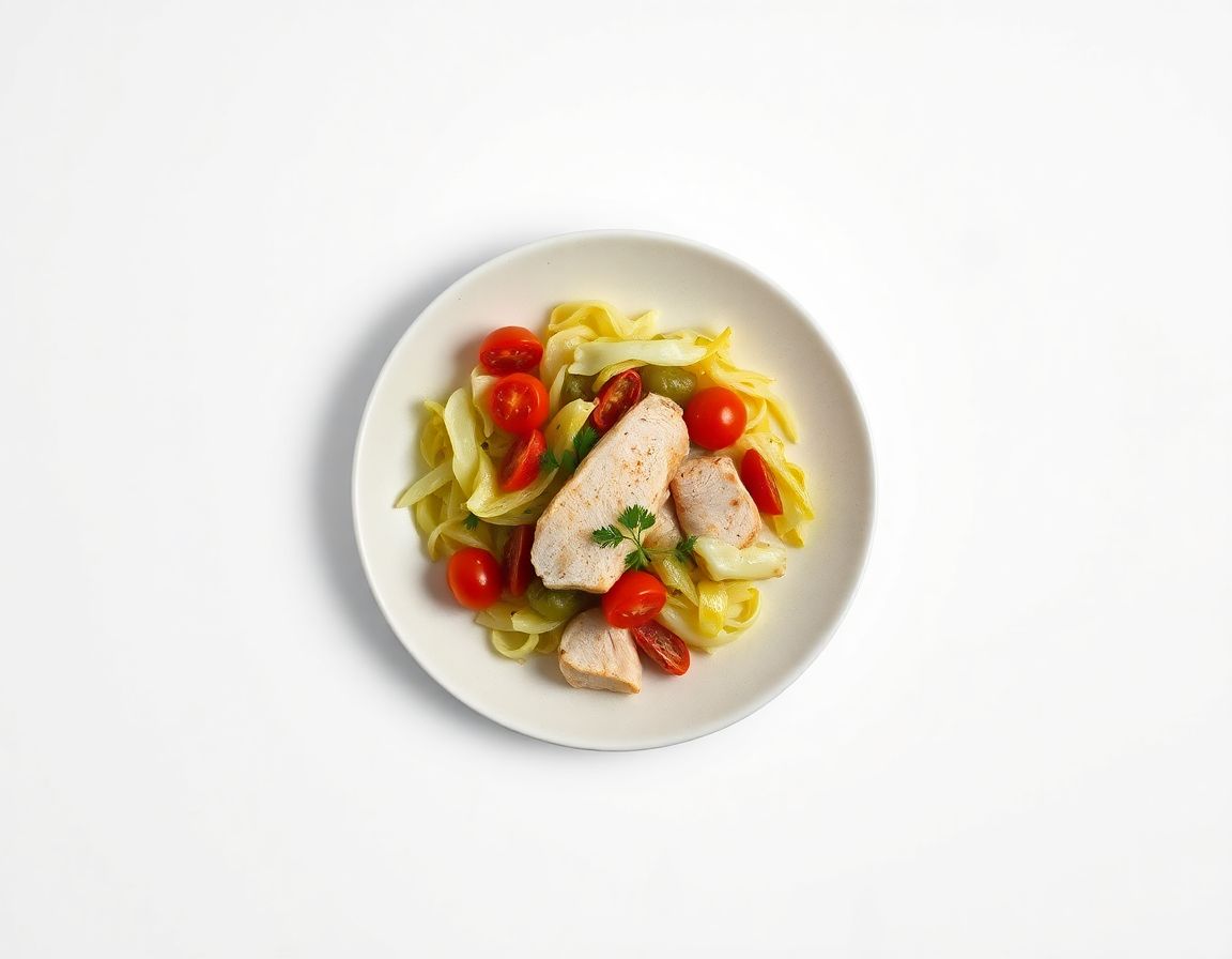Индейка с капустой и томатами
