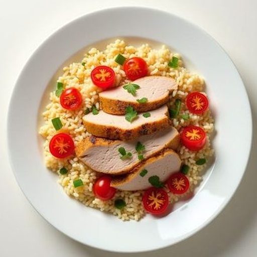 Индейка с рисом и томатами