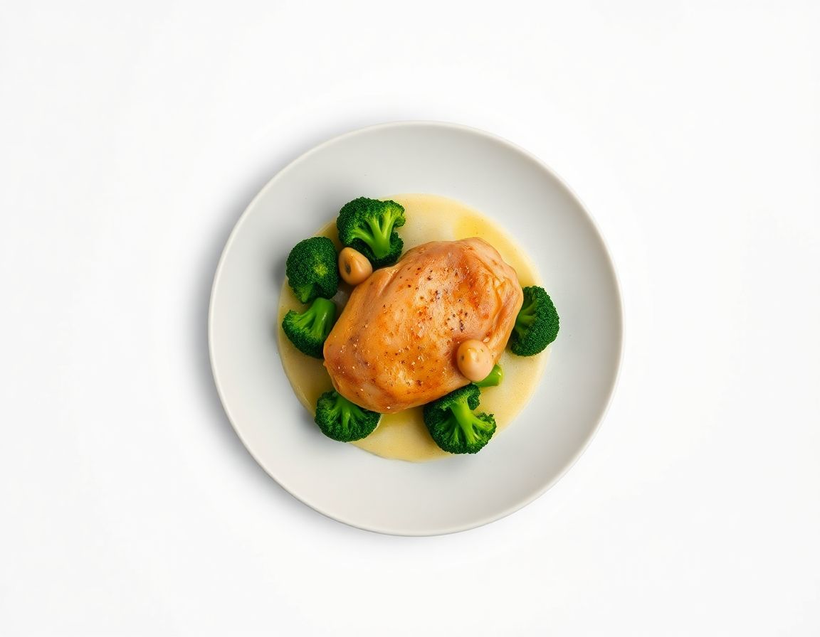 Курин. бедро с брокколи и чесноком