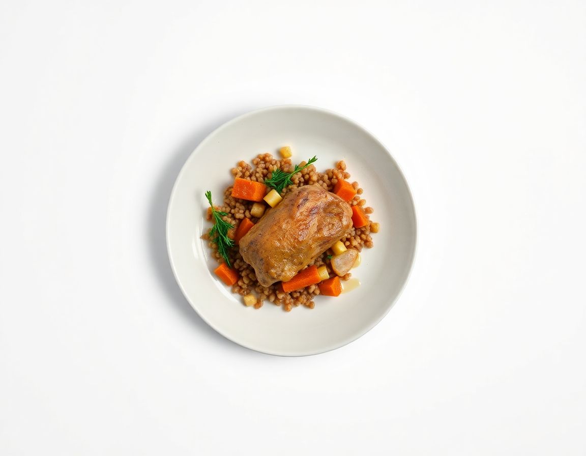 Курин. бедро с гречкой и овощами