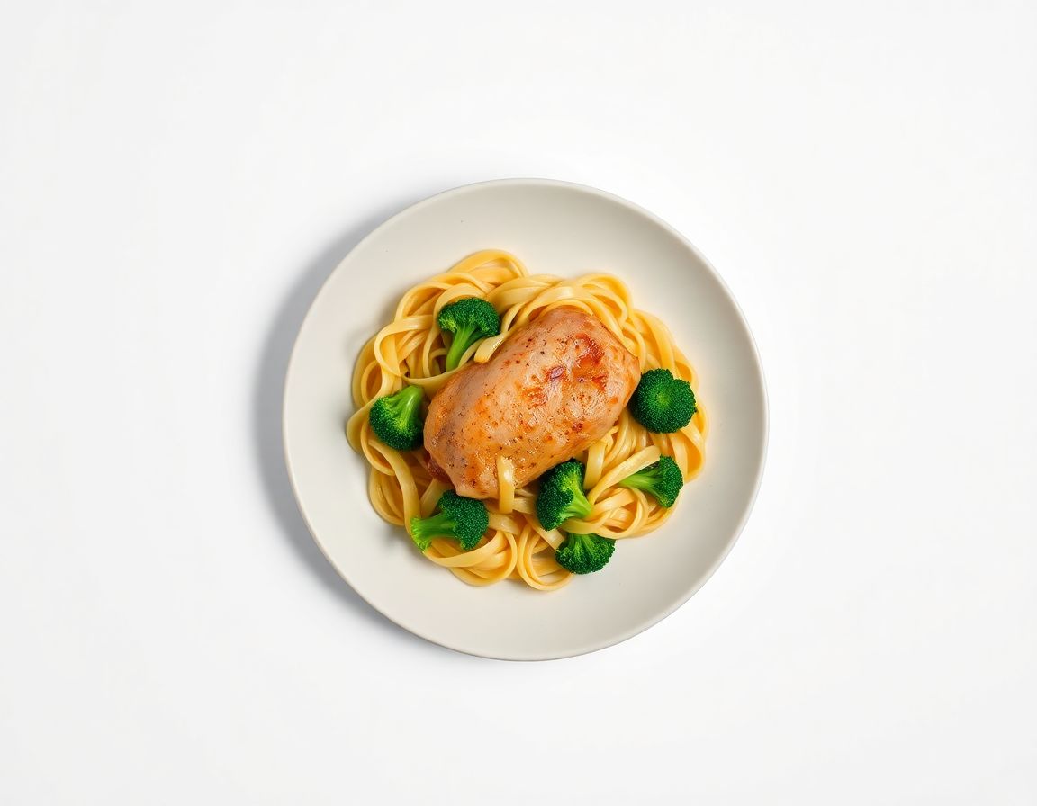 Курин. бедро с макаронами и брокколи