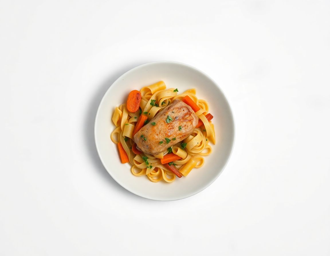 Курин. бедро с макаронами и овощами