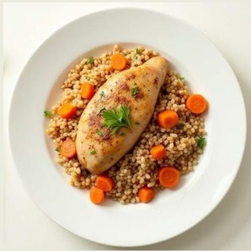 Курица с гречкой и овощами