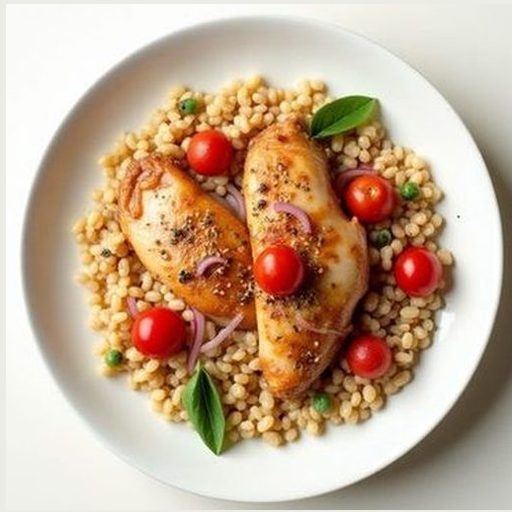 Курица с гречкой и томатами