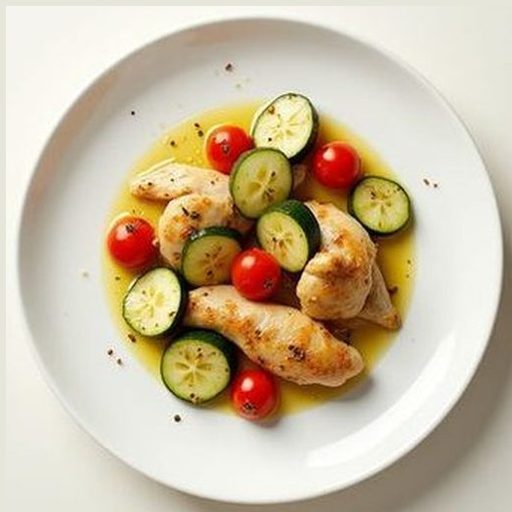 Курица с кабачком и томатами