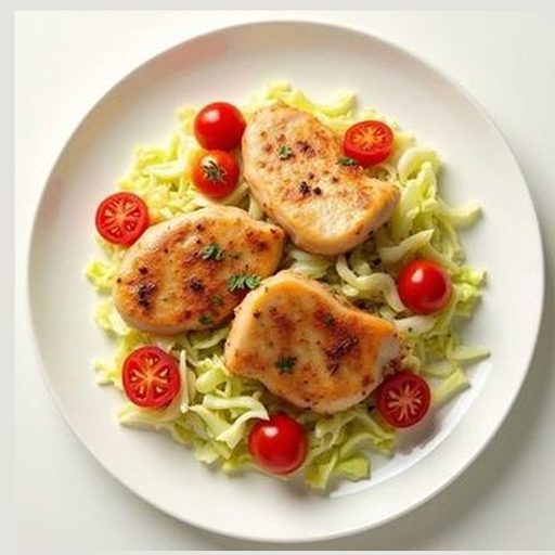 Курица с капустой и томатами