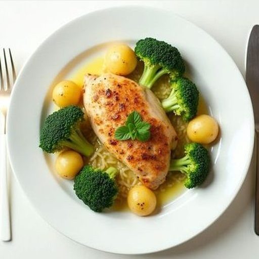Курица с картофелем и брокколи