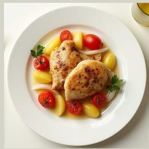 Курица с картофелем и томатами