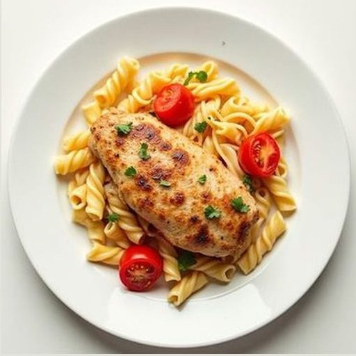 Курица с макаронами и томатами