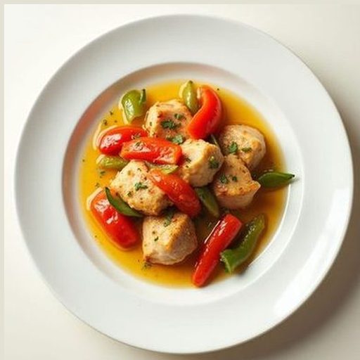 Курица с перцем и луком