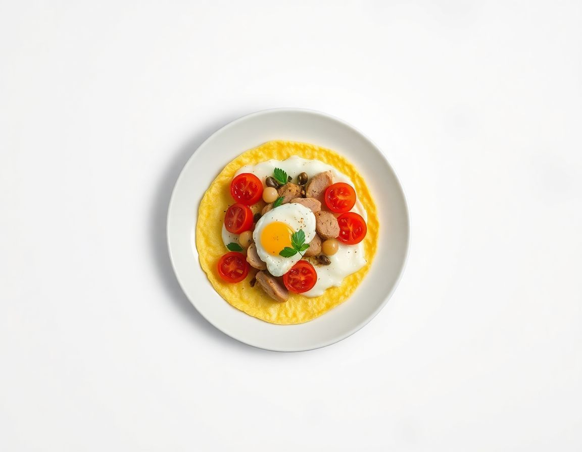 Омлет с курицей и томатами