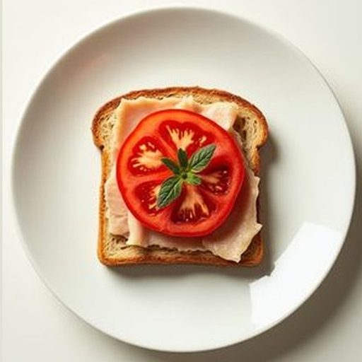 Ржаной тост с индейкой и томатом