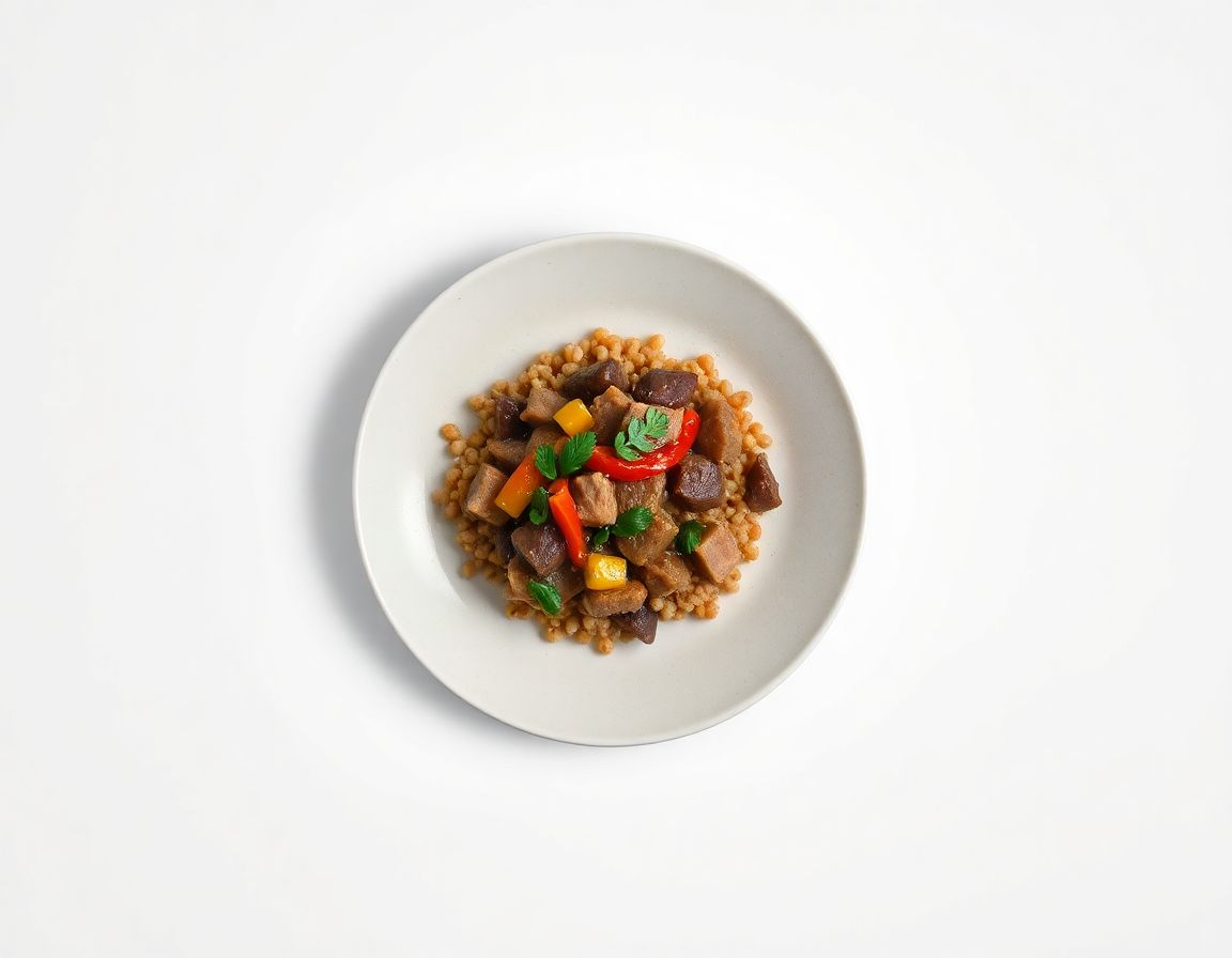 Свинина с гречкой и перцем