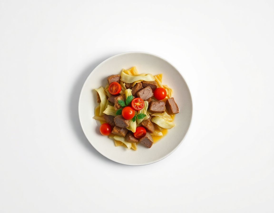 Свинина с капустой и томатами