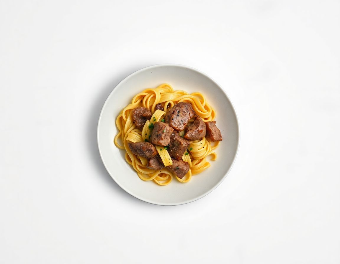 Свинина с макаронами
