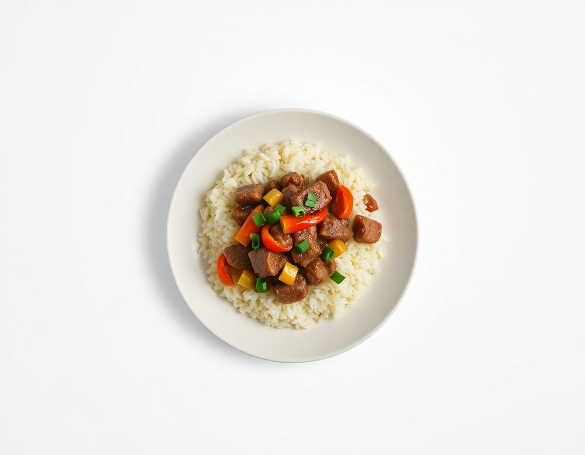 Свинина с рисом и перцем