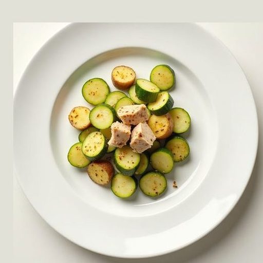 Тунец с картофелем и кабачком