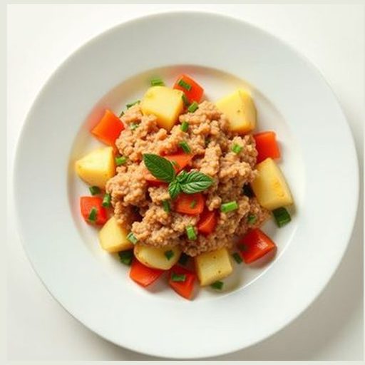 Тунец с картофелем и перцем