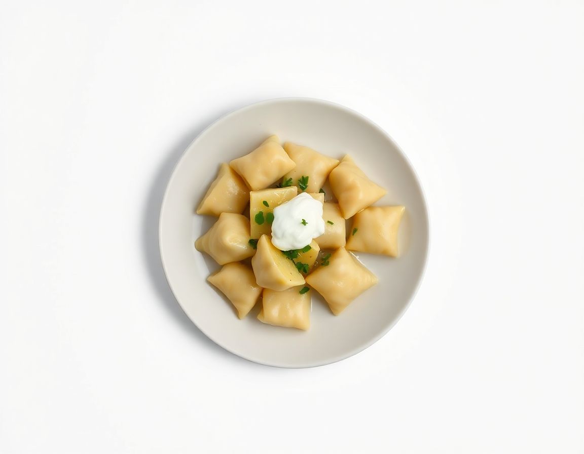 Вареники с картошкой и сметаной